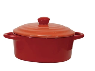 Stoneware Two-Tone Baker with Lid