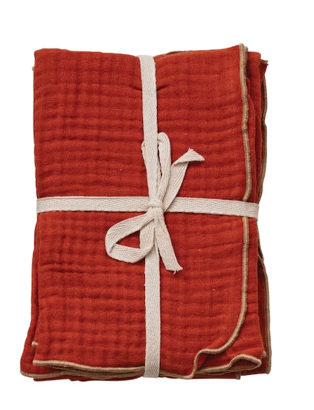 Woven Cotton Double Cloth Napkins S/4