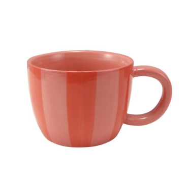 10 oz. Hand-Painted Stoneware Striped Mug, 4 Styles