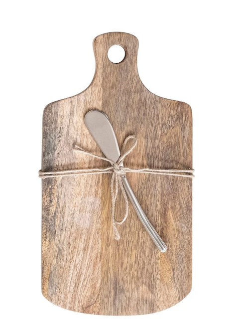 Mango Wood Cheese/Cutting Board & Canape Knife