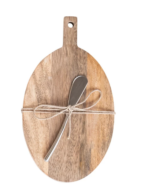 Mango Wood Cheese/Cutting Board & Canape Knife