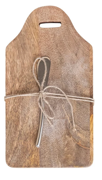 Mango Wood Cheese/Cutting Board & Canape Knife