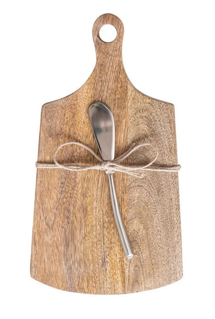 Mango Wood Cheese/Cutting Board & Canape Knife