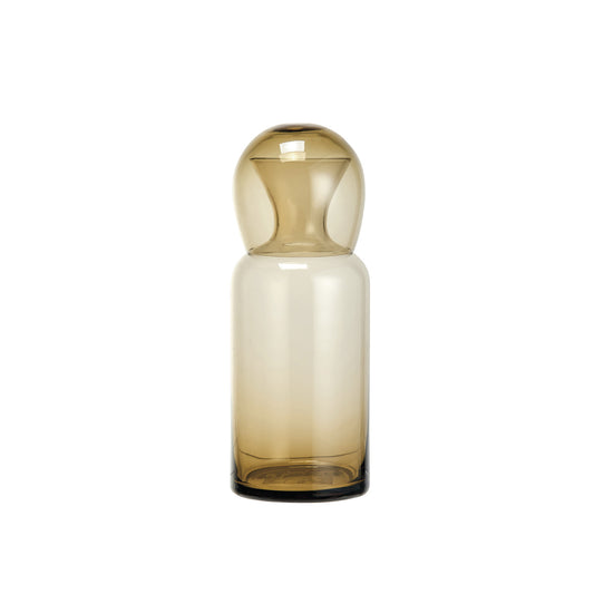 16 oz. Glass Carafe w/ 12 oz. Drinking Glass, Amber Color, Set of 2