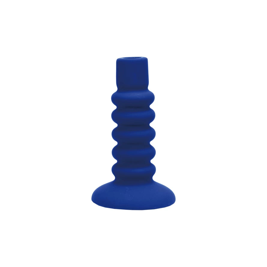 Stoneware Taper Holder Royal Blue