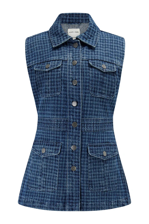 Seventy + Mochi - Ani Vest in Idaho Houndstooth