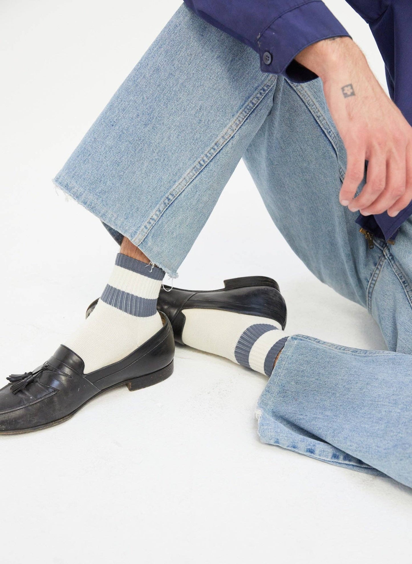 Womens Striped Quarter Socks