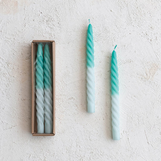 Unscented Twisted Taper Candles in Box S/2