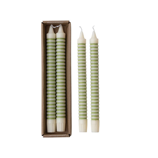 Unscented Striped Taper Candles