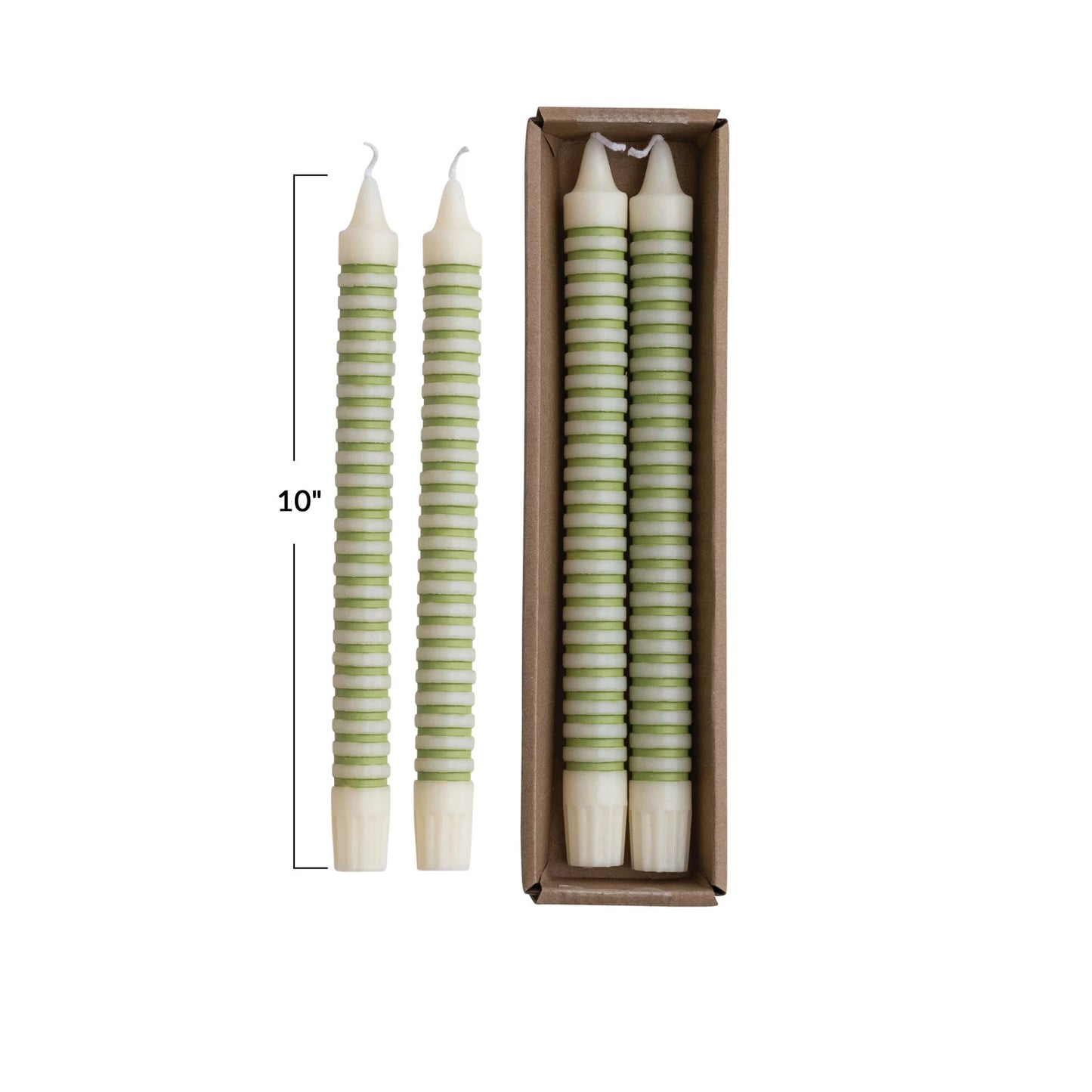 Unscented Striped Taper Candles