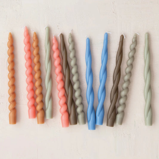 Unscented Twisted Taper Candles S/2