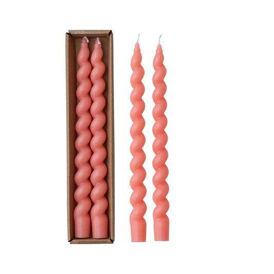 Unscented Twisted Taper Candles - Set of 2