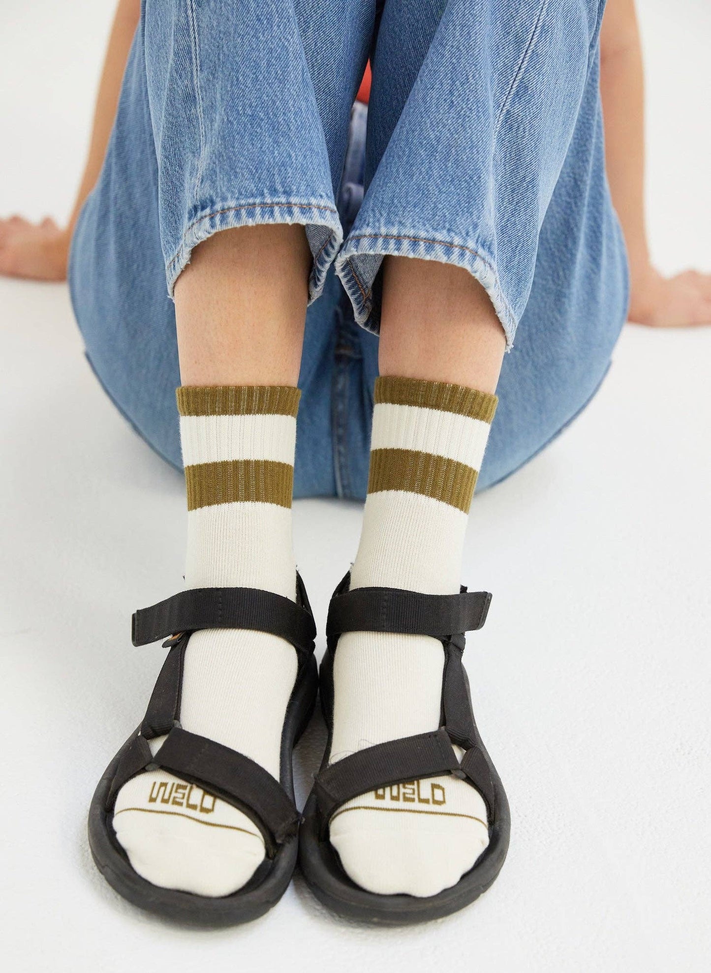 Womens Striped Quarter Socks