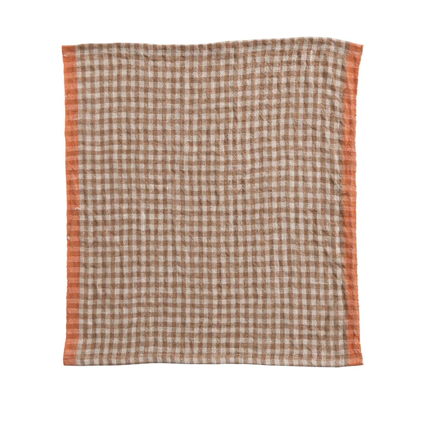 Woven Linen Napkins w/ Gingham Pattern, Set of 4