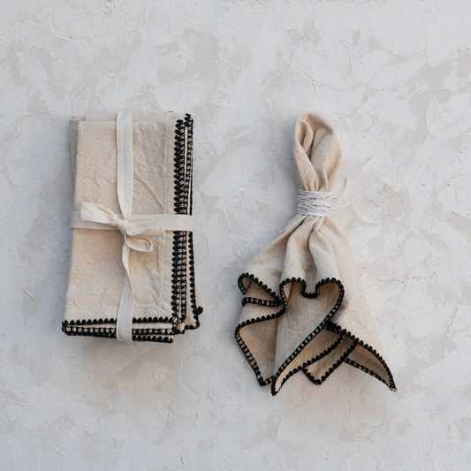 Cotton Napkins w/ Edge Stitching S/4