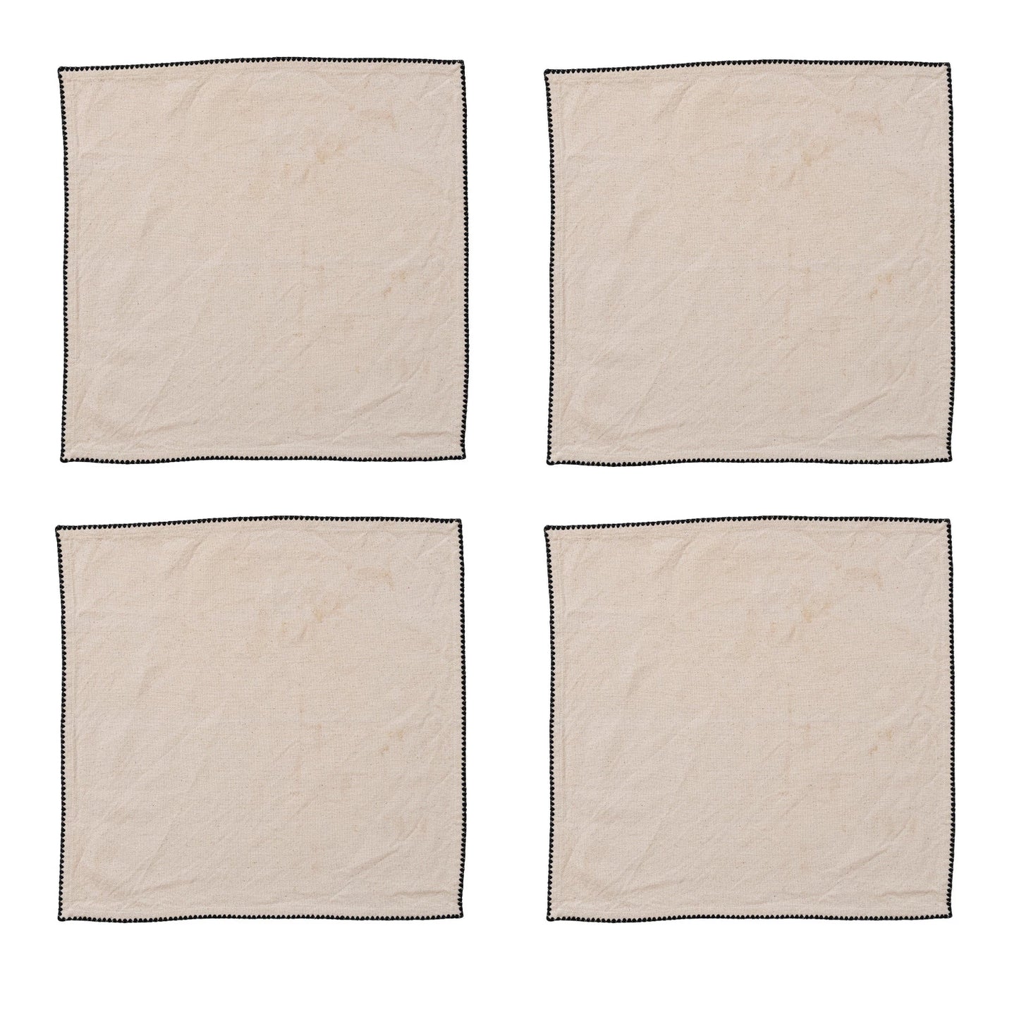 Cotton Napkins w/ Edge Stitching S/4