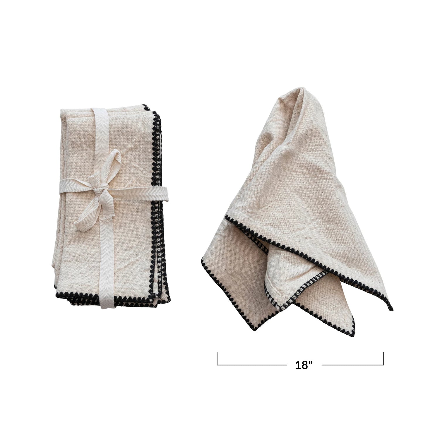 Cotton Napkins w/ Edge Stitching S/4