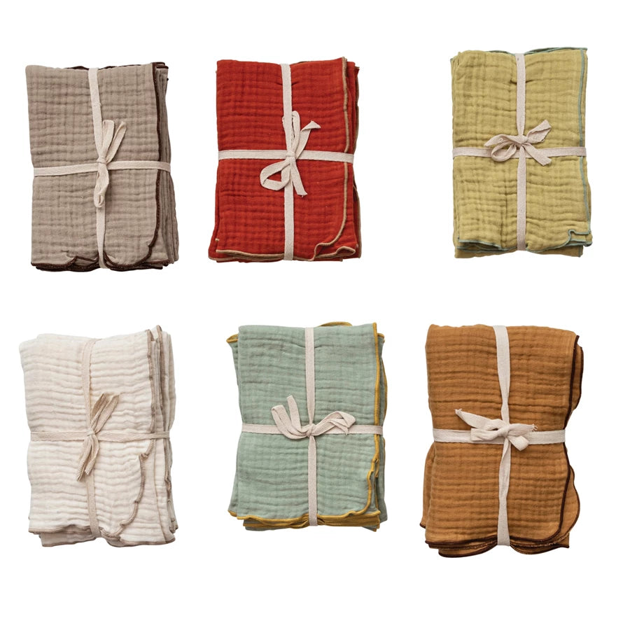 Woven Cotton Double Cloth Napkins S/4