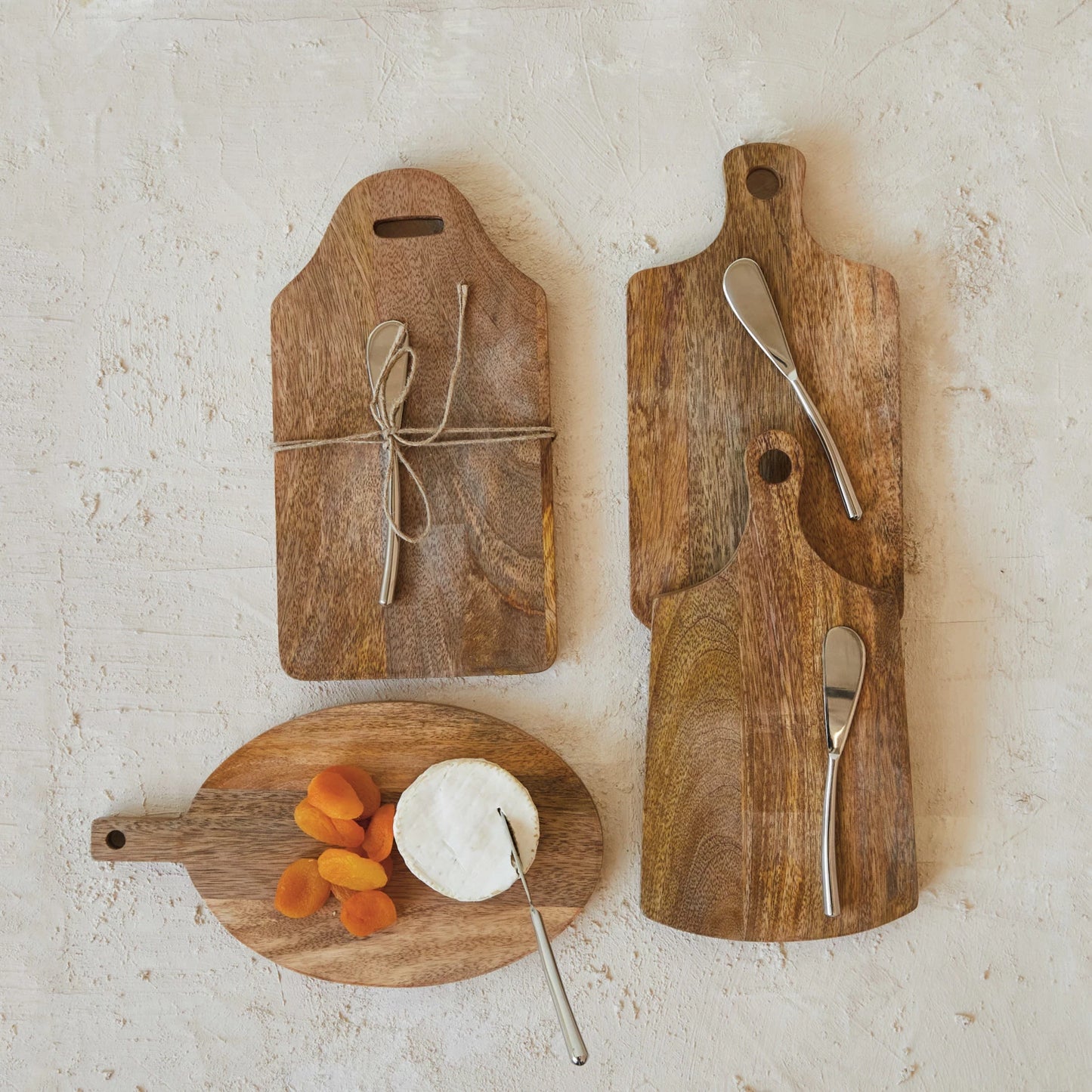 Mango Wood Cheese/Cutting Board & Canape Knife