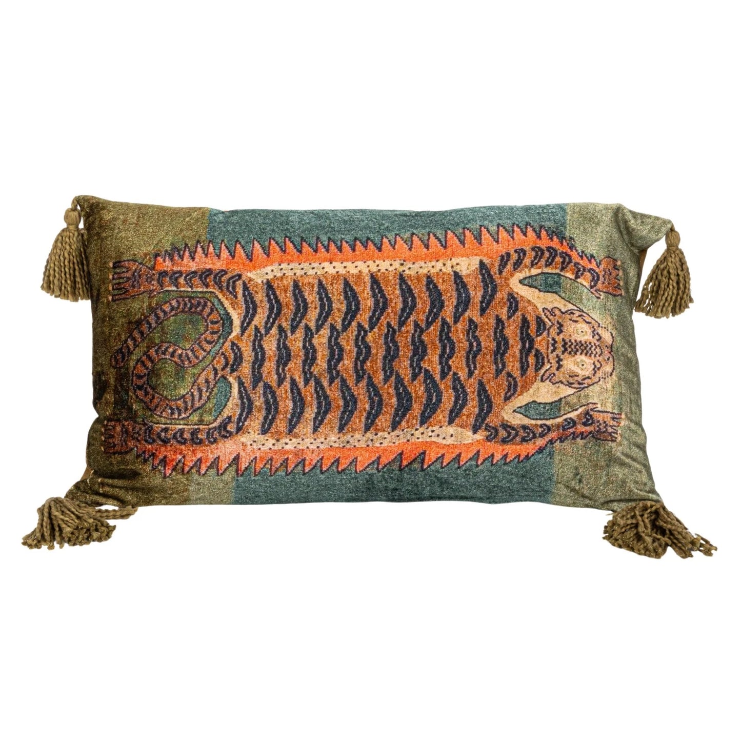 Velvet Printed Lumbar Pillow