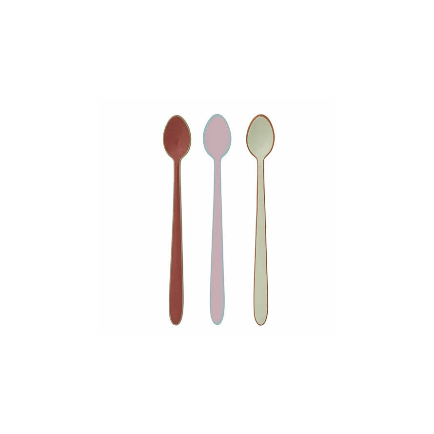 Enameled Stainless Steel Cocktail Spoons