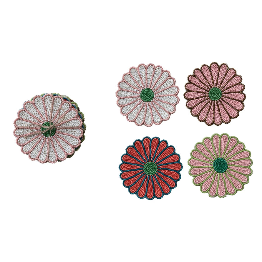 Beaded Flower Coasters