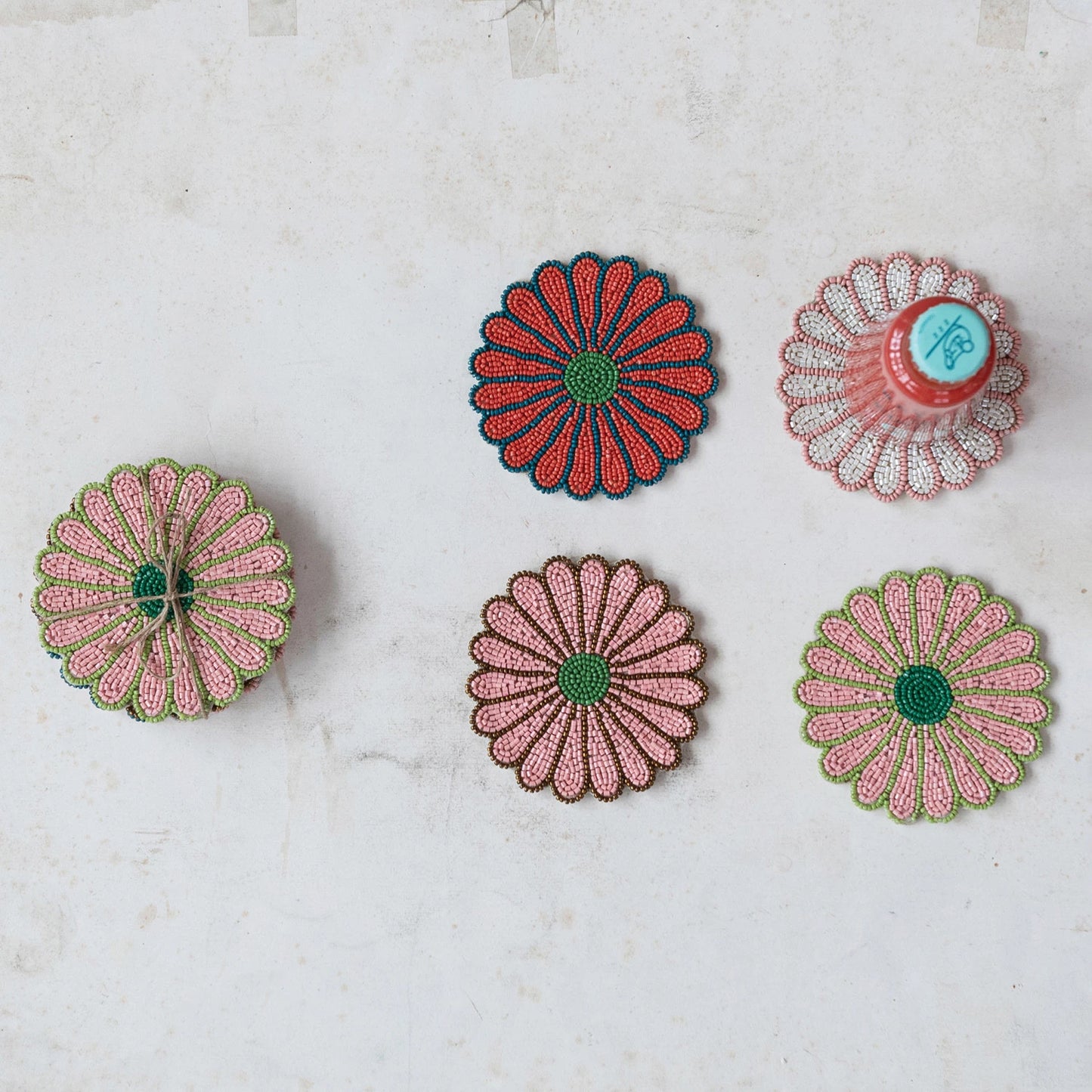 Beaded Flower Coasters