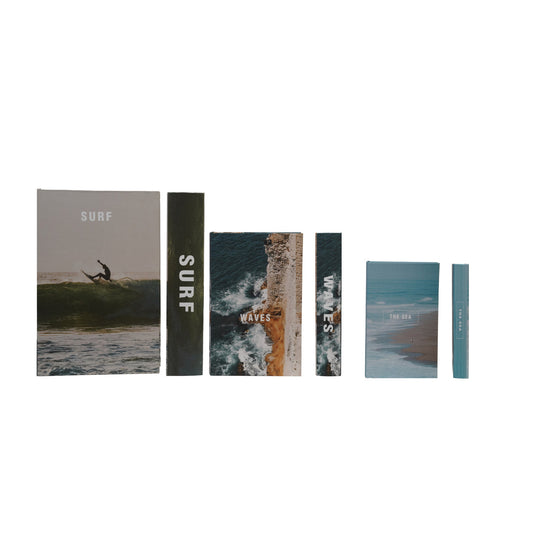 MDF & Canvas Book Storage Boxes, Set of 3