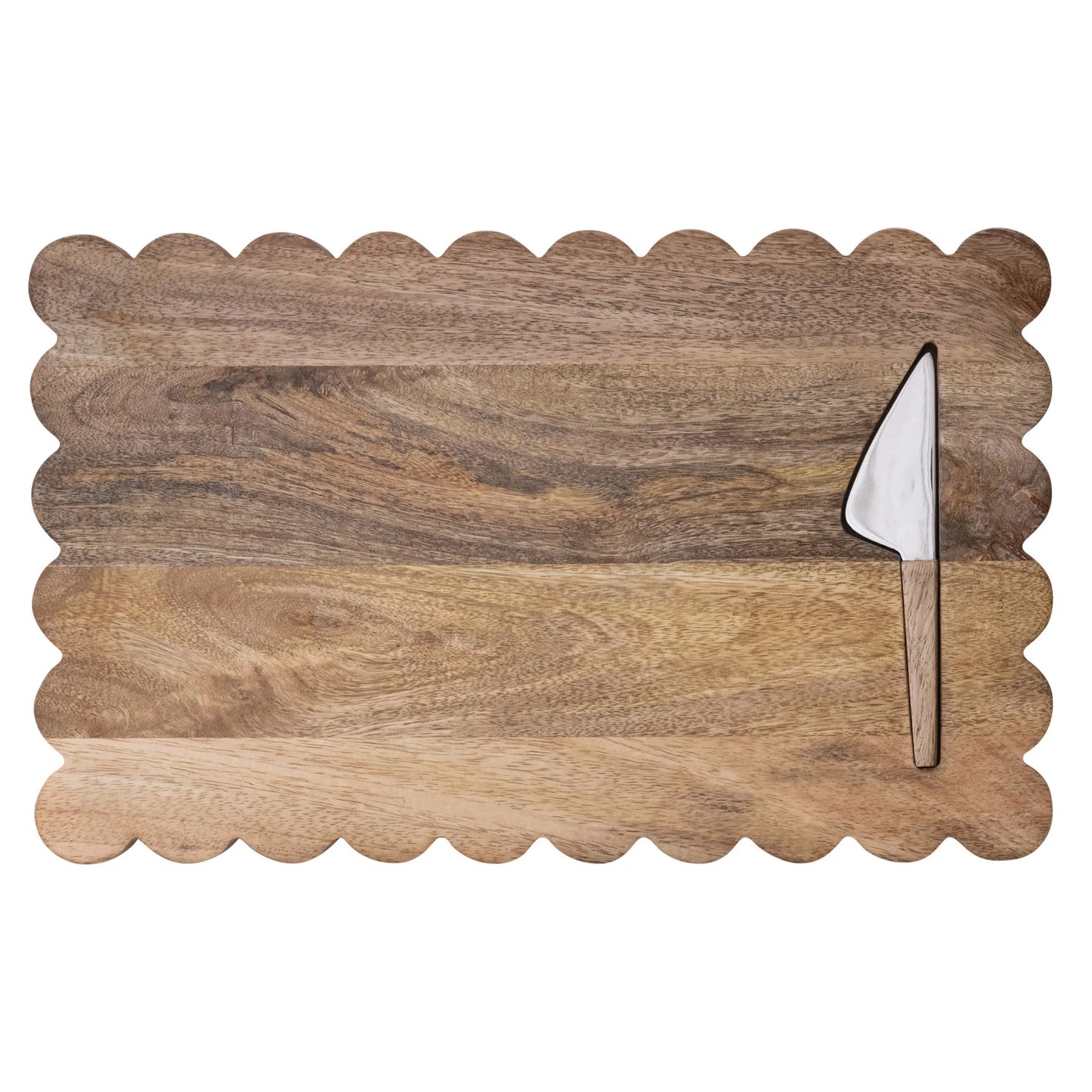 Scalloped Cheese  Board w/ Knife