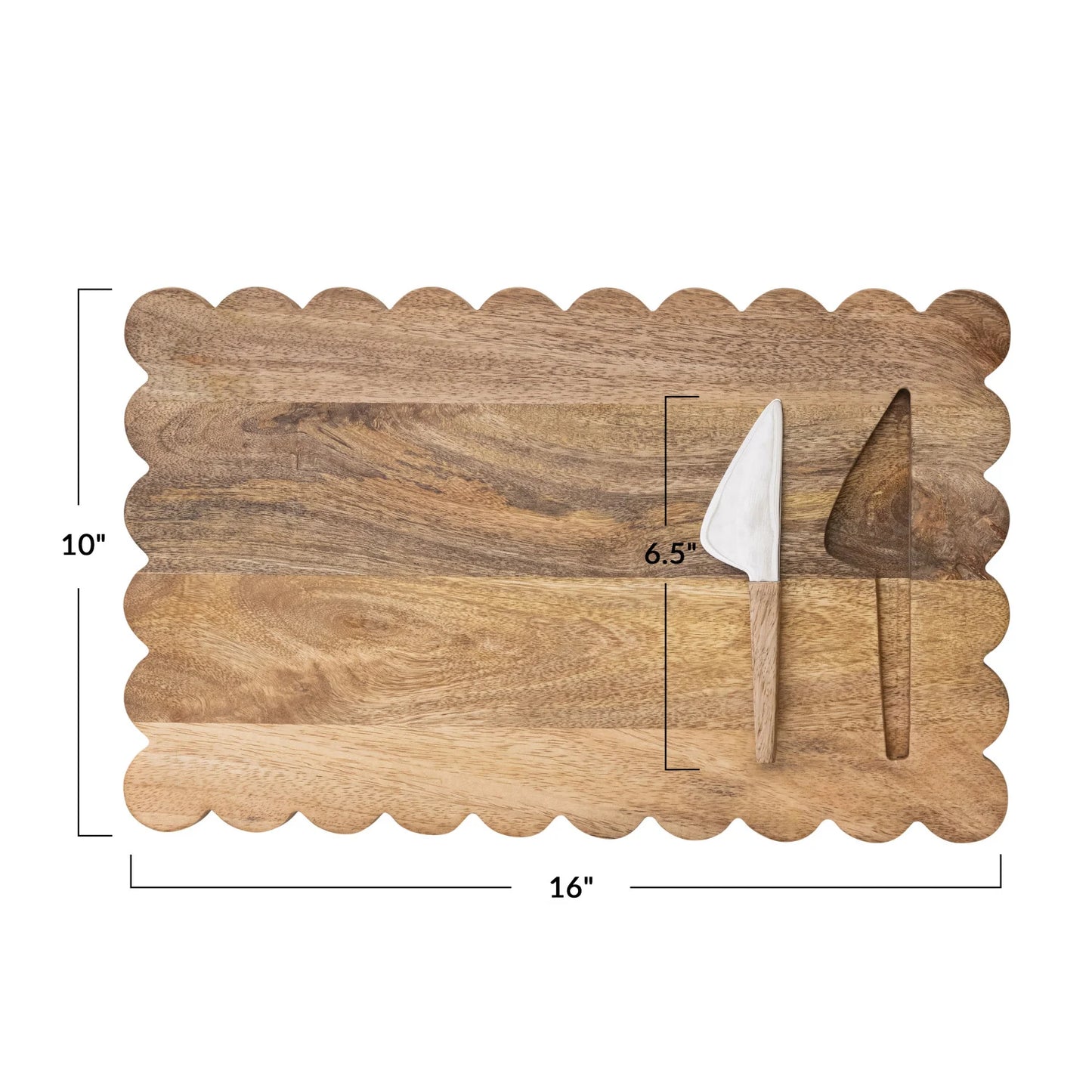 Scalloped Cheese  Board w/ Knife
