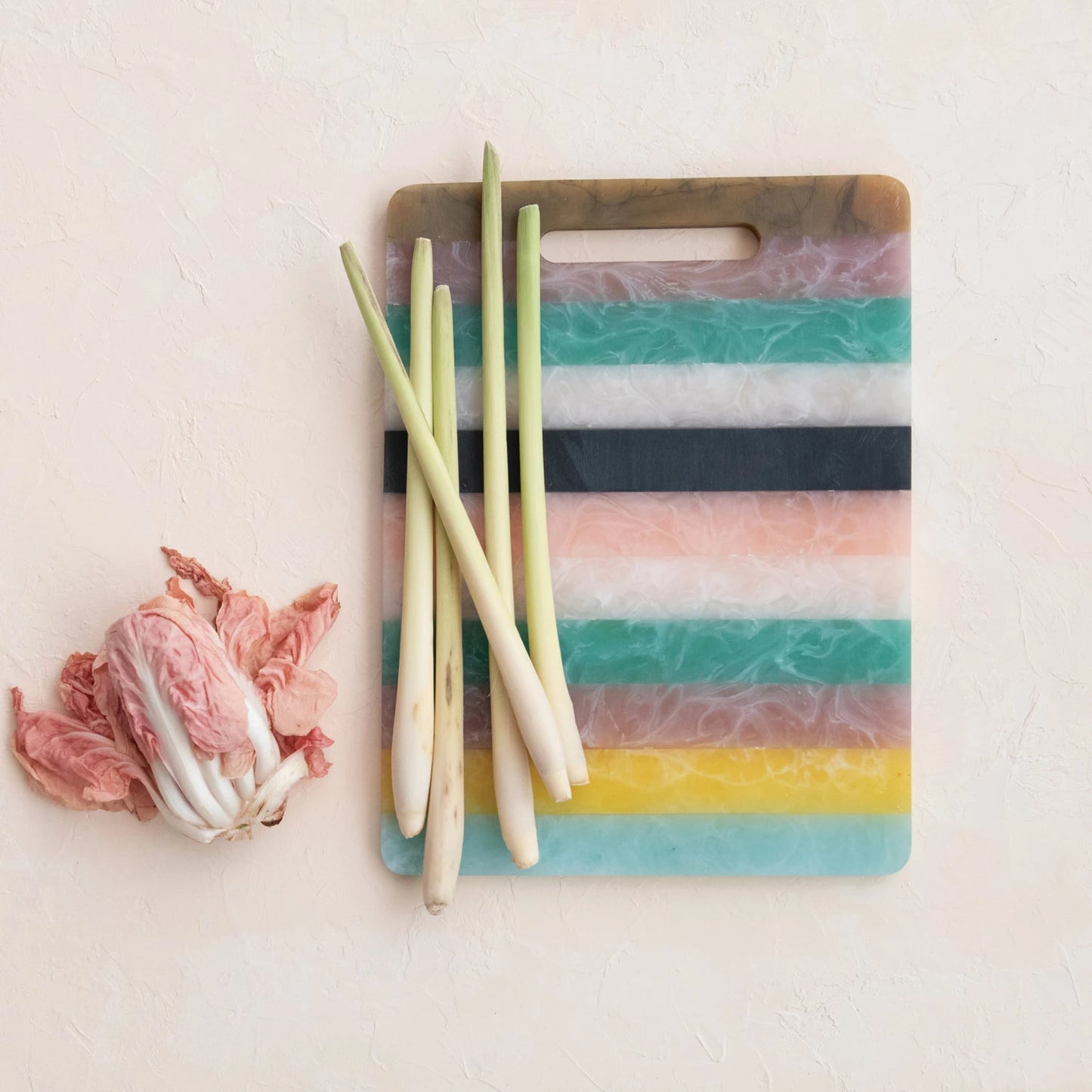 Marbled Resin Striped Cheese/Serving Board