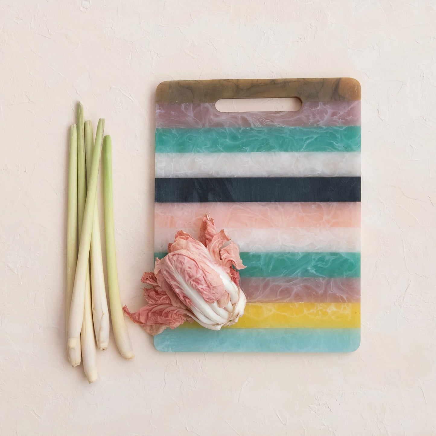 Marbled Resin Striped Cheese/Serving Board