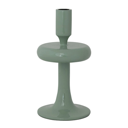 Enameled Aluminum Taper Holder, Eucalyptus Color