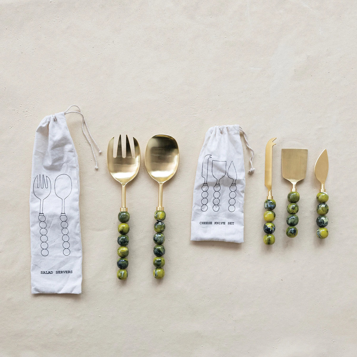 Stainless Steel Salad Servers with Resin Handles, S/2