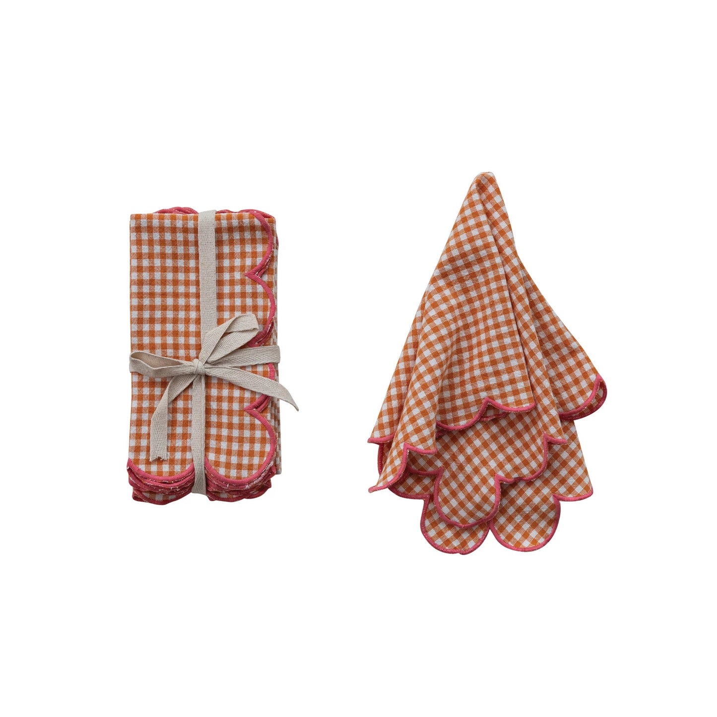 Cotton Scalloped Napkins S/4