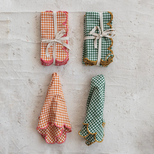 Cotton Scalloped Napkins S/4