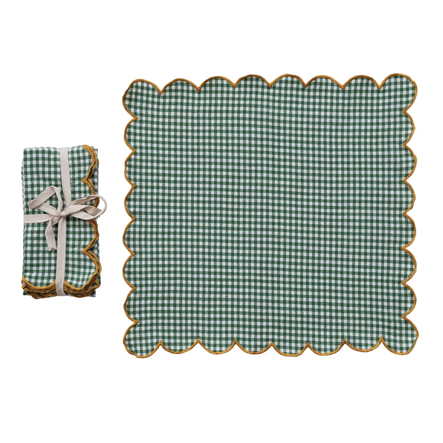 Cotton Scalloped Napkins S/4