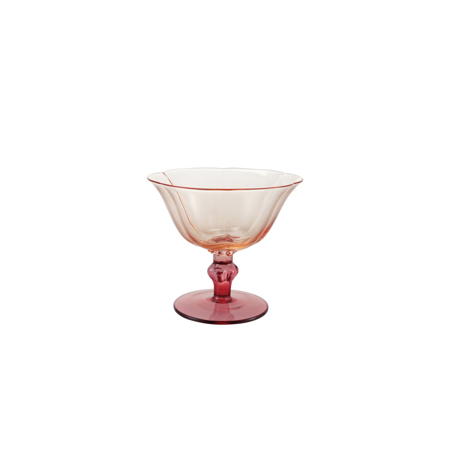 6 oz. Two-Tone Stemmed Wine Glass, Red & Blush Color