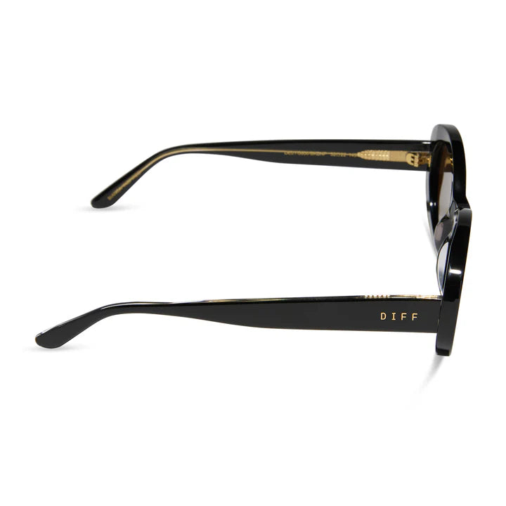 DIFF Sunglasses - Lainey Black + Brown Polarized