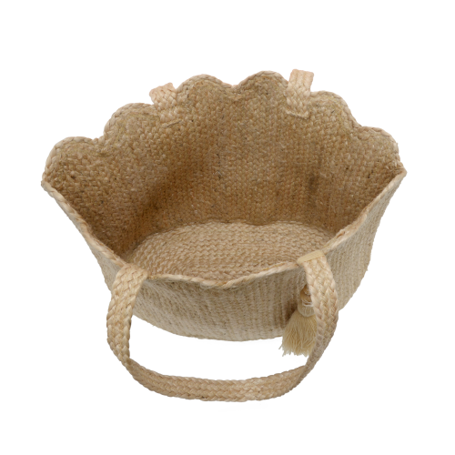 Jovi Scalloped Hem Jute Tote