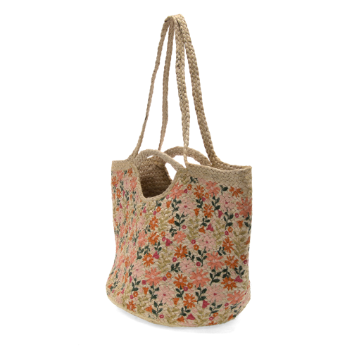 Anya Jute Tote Painted Daisies