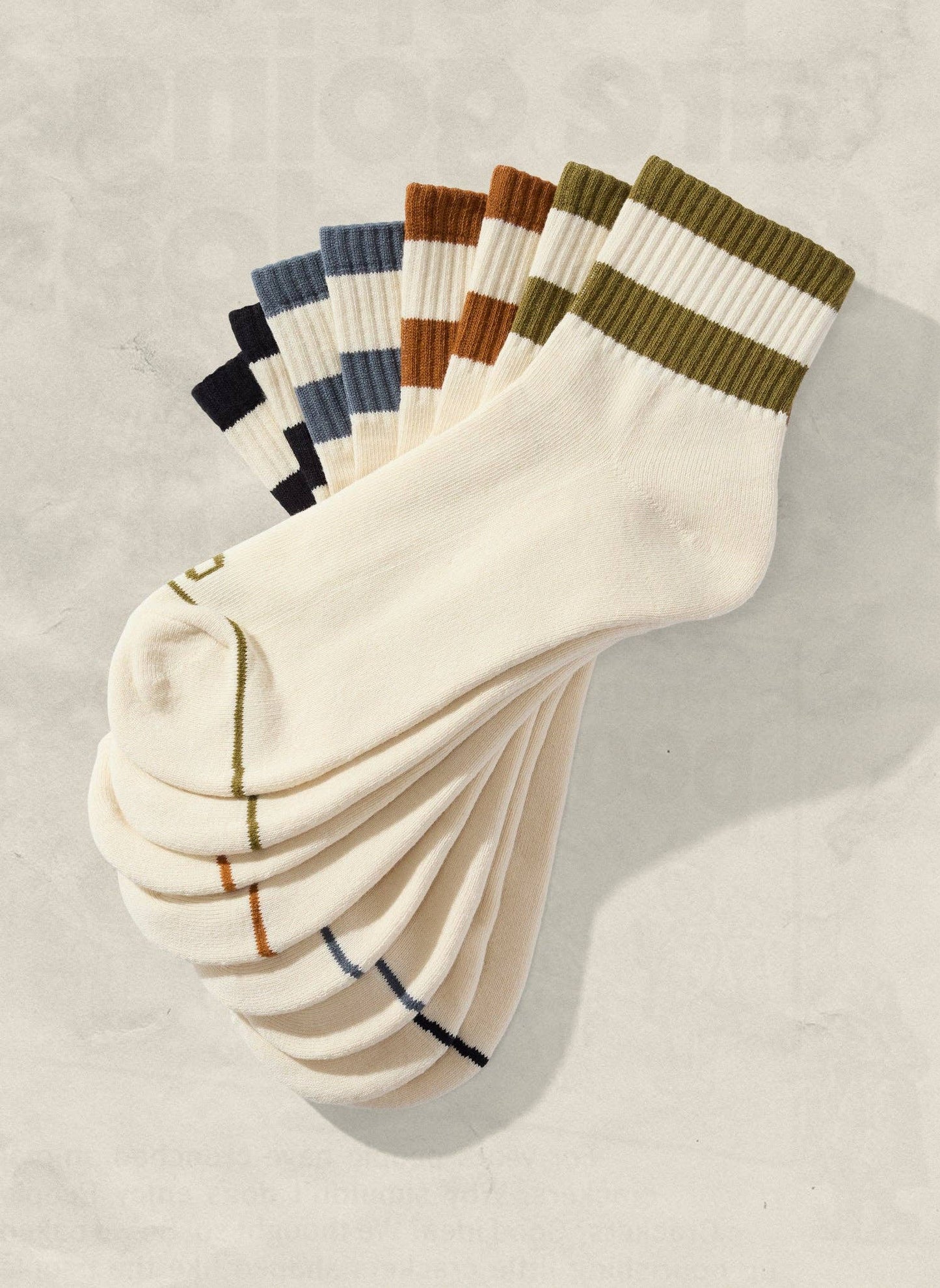 Womens Striped Quarter Socks