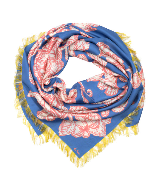 Block Floral Oversized Silk Square