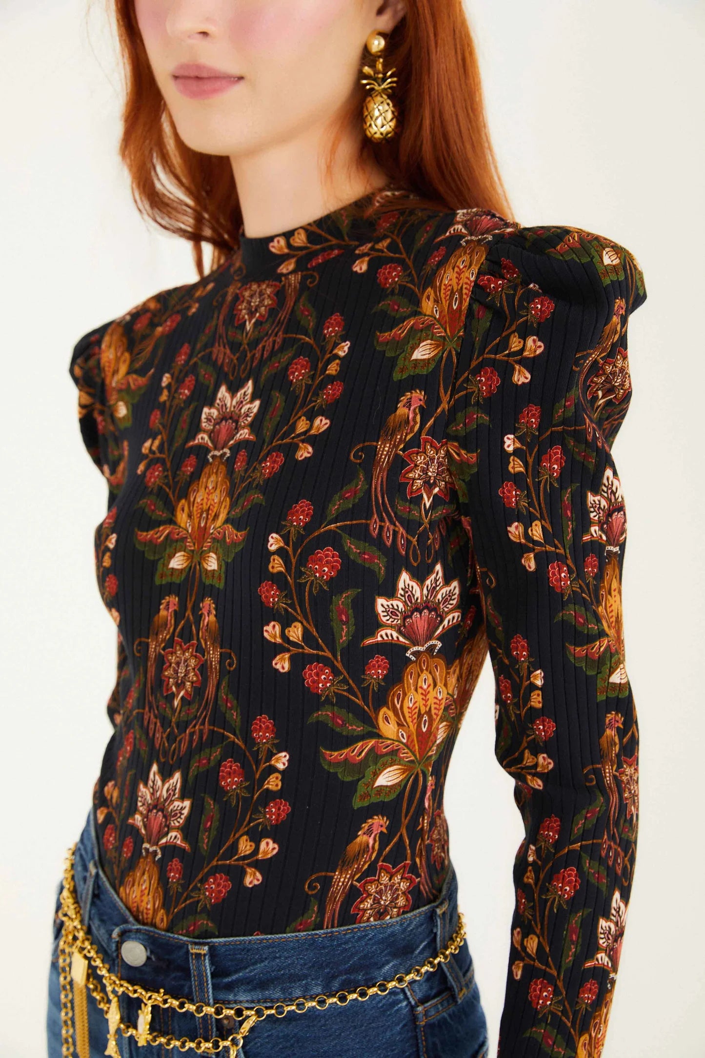 Farm Rio - Berry Garden Black Bodysuit