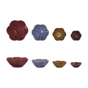 Stoneware Flower S/4