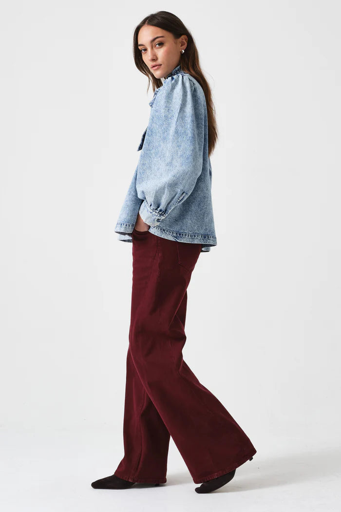 Seventy + Mochi - Gracie Twisted Jean in Mulberry