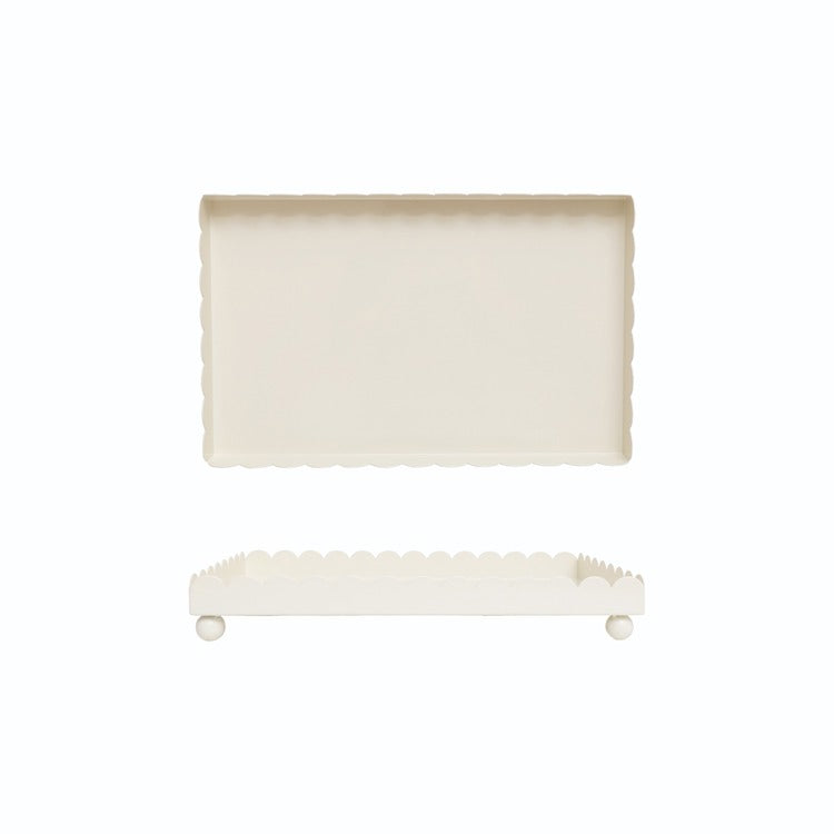 Iron footed Tray Cream Color