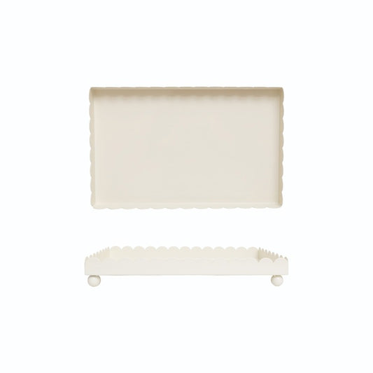 Iron footed Tray Cream Color