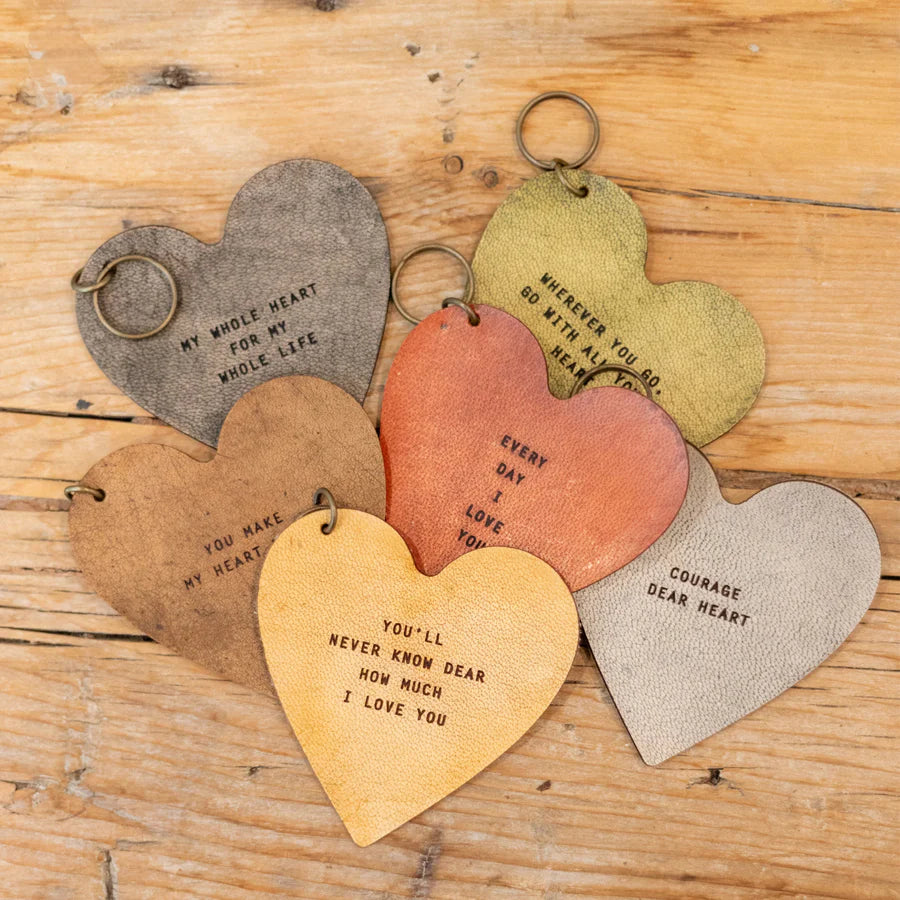 Leather Heart Keychain