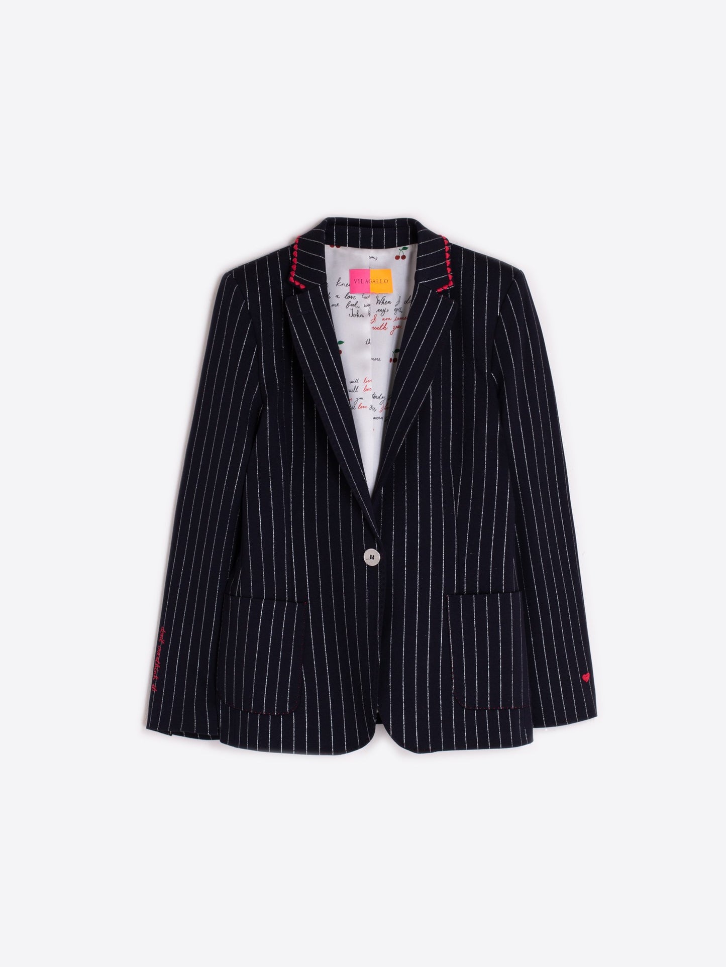 Vilagallo - Navy Pinstripe Blazer